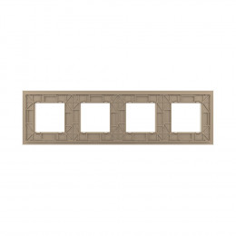Рамка для четырех розеток Золотая