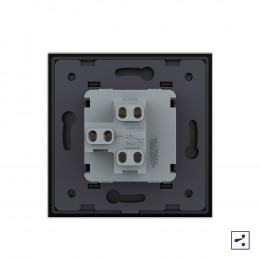 Механический проходной выключатель Livolo 1 клавиша Черный