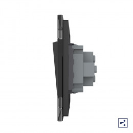 Механический проходной выключатель Livolo 1 клавиша Черный