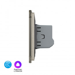 Одноклавишный умный сенсорный выключатель Livolo EC, 1 пост, цвет шампань