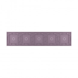 Панель для пяти сенсорных выключателей Livolo, 5 клавиш (1+1+1+1+1), цвет розовый, стекло