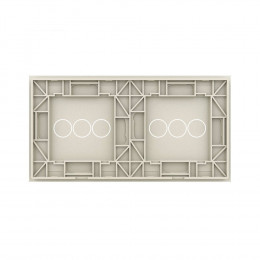 Панель для двух сенсорных выключателей Livolo, 6 клавиш (3+3), цвет жемчужный, стекло