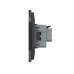 Розетка электрическая 16A Livolo, 1 пост, зажимы, цвет черный