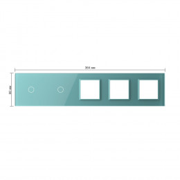 Панель для 2-х сенсорных выключателей и 3-х розеток Livolo, 2 клавиши (1+1), цвет зеленый, стекло BB-C7-C1/C1/SR/SR/SR-18