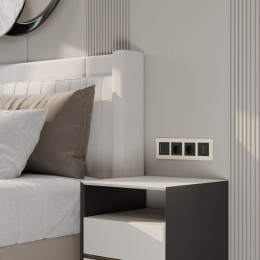 Рамка из поликарбоната на 4 поста Slab айвори софт