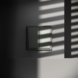 Выключатель с самовозвратом встраиваемый VOLTUM S70 двухклавишный (титан) VLS020606