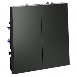 Выключатель с самовозвратом встраиваемый VOLTUM S70 двухклавишный (титан) VLS020606