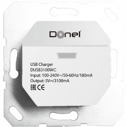 USB зарядное устройство, 3.1A тип A,С белый DUSB3100WC