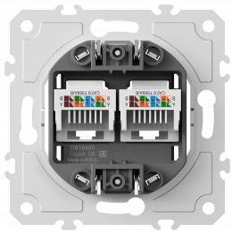 Механизм розетки RJ45 + RJ45 (двойная) cat.6/ClassE-8/8, серия DB DB16600