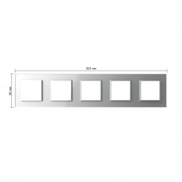 Рамка для розетки Livolo 5 постов, цвет серый, стекло