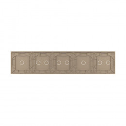 Панель для пяти сенсорных выключателей Livolo, 8 клавиш (2+1+2+2+1), цвет золотой, стекло