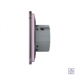 Одноклавишный сенсорный выключатель с таймером Livolo, 1 пост, цвет розовый