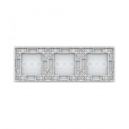 Панель для трех сенсорных выключателей Livolo, 9 клавиш (3+3+3), цвет белый, стекло