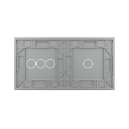 Панель для двух сенсорных выключателей Livolo, 4 клавиши (1+3), цвет серый, стекло