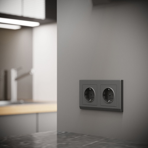 Купить Рамка из поликарбоната на 2 поста Stark графит матовый в rum24.ru фото: 5