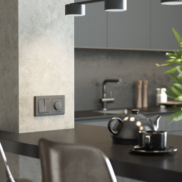 Рамка из поликарбоната на 2 поста Stark графит матовый