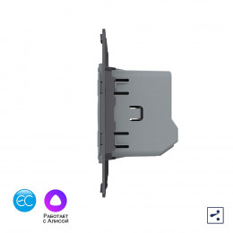 Двухклавишный проходной умный сенсорный выключатель Livolo EC (механизм) VL-FC2SZ2-2GSVM