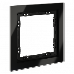 Рамка стеклянная VOLTUM S70 на 1 пост, (черный,стекло) VLS110108