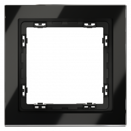 Рамка стеклянная VOLTUM S70 на 1 пост, (черный,стекло) VLS110108