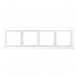 Рамка стеклянная VOLTUM S70 на 4 поста, (белый,матовый,стекло) VLS110402