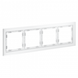 Рамка стеклянная VOLTUM S70 на 4 поста, (белый,матовый,стекло) VLS110402