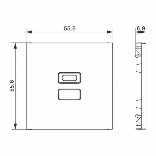 Купить Накладка для розеток USB, матовый кашемир, серия A07 DE28635 в rum24.ru фото: 2
