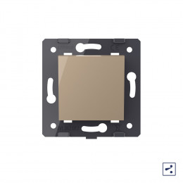 Одноклавишный простой и проходной механический выключатель Livolo, цвет золотой (механизм), VL-C7-K1S-13