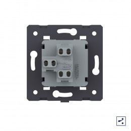 Одноклавишный простой и проходной механический выключатель Livolo, цвет золотой (механизм), VL-C7-K1S-13