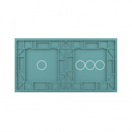 Панель для двух сенсорных выключателей Livolo, 4 клавиши (3+1), цвет зеленый, стекло