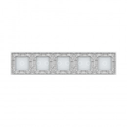 Панель для пяти сенсорных выключателей Livolo, 8 клавиш (1+2+2+2+1), цвет белый, стекло