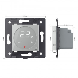 Терморегулятор пола Livolo 16А, сенсорное управление, датчик воздуха, Серый (механизм) VL-FCQ1-2IP