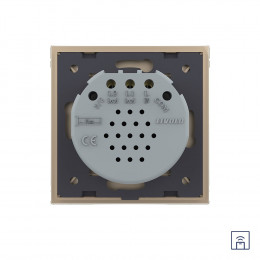 Двухклавишный сенсорный выключатель Livolo Quadro с функцией радиоуправления, 1 пост, цвет золотой