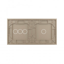 Панель для двух сенсорных выключателей Livolo, 4 клавиши (1+3), цвет шампань, стекло