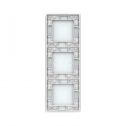 Панель вертикальная для трех сенсорных выключателей Livolo, 4 клавиши (1+2+1), цвет белый, стекло