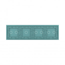 Панель для четырех сенсорных выключателей Livolo, 7 клавиш (2+2+1+2), цвет зеленый, стекло