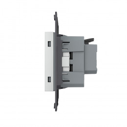 Розетка электрическая с заземлением защитными шторками 16A Livolo, зажимы, цвет серый (механизм) VL-FCTC16A-2IPS01