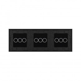 Панель для трех сенсорных выключателей Livolo, 9 клавиш (3+3+3), цвет черный, стекло