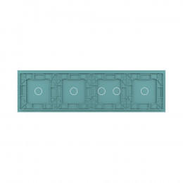 Панель для четырех сенсорных выключателей Livolo, 5 клавиш (1+2+1+1), цвет зеленый, стекло