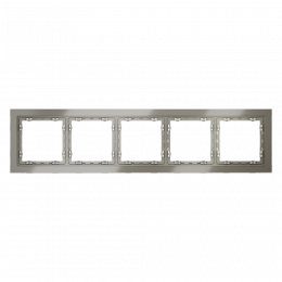 Рамка стеклянная VOLTUM S70 на 5 постов, (шелк, стекло) VLS110504