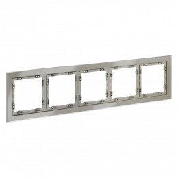 Рамка стеклянная VOLTUM S70 на 5 постов, (шелк, стекло) VLS110504