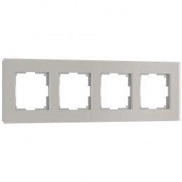 Рамка из стекла на 4 поста Senso дымчатый soft-touch