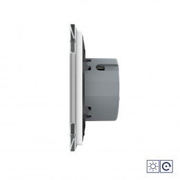 Двухклавишный сенсорный импульсный выключатель Livolo Quadro сухой контакт, 1 пост, цвет белый