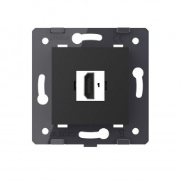 Розетка 1 пост HDMI 2.0 Livolo, цвет черный (механизм) VL-FCHD-2BP