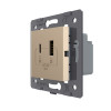 Купить Розетка USB type C+A с блоком питания 36W Livolo, цвет золотой (механизм) VL-FCUA18W.UC18W-2AP в rum24.ru