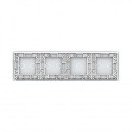 Панель для четырех сенсорных выключателей Livolo, 7 клавиш (2+1+2+2), цвет белый, стекло