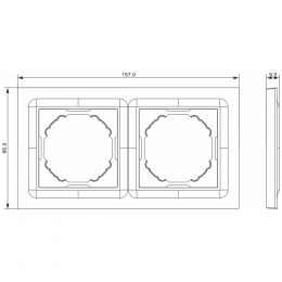 Рамка 2-я, Wave матовый карбон, серия A07 DEW21230