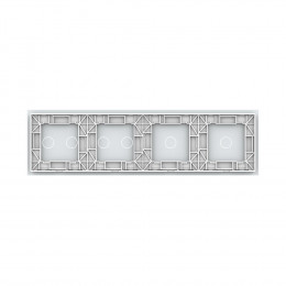 Панель для четырех сенсорных выключателей Livolo, 6 клавиш (1+1+2+2), цвет белый, стекло