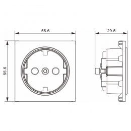 Накладка для розетки Schuko с заземлением, со шторками 16A 250 В~,серия A07 DE22045