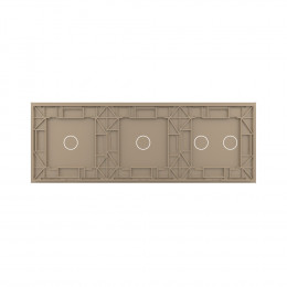 Панель для трех сенсорных выключателей Livolo, 4 клавиши (2+1+1), цвет золотой, стекло