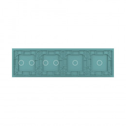 Панель для четырех сенсорных выключателей Livolo, 6 клавиш (1+1+2+2), цвет зеленый, стекло